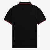 Fred Perry Twin Tipped Polo Shirt - Black/Burnt Red