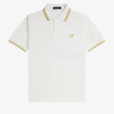 Fred Perry Twin Tipped Polo Shirt - Snow White/Honeycomb