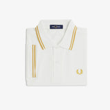Fred Perry Twin Tipped Polo Shirt - Snow White/Honeycomb