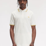 Fred Perry Twin Tipped Polo Shirt - Snow White/Honeycomb
