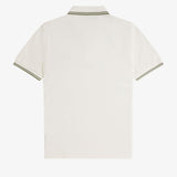 Fred Perry Twin Tipped Polo Shirt - Light Ecru/Olive Mint