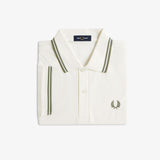 Fred Perry Twin Tipped Polo Shirt - Light Ecru/Olive Mint
