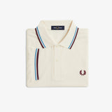 Fred Perry Twin Tipped Polo Shirt - Ecru/Court Blue/Bordeaux