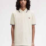 Fred Perry Twin Tipped Polo Shirt - Ecru/Court Blue/Bordeaux