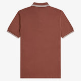 Fred Perry Twin Tipped Polo Shirt - Whisky Brown/Snow White