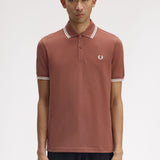 Fred Perry Twin Tipped Polo Shirt - Whisky Brown/Snow White