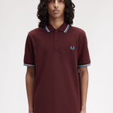 Fred Perry Twin Tipped Polo Shirt - Bordeaux/Ecru/Court Green
