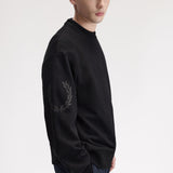 Fred Perry Reflective Crew Neck Sweatshirt - Black