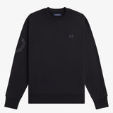 Fred Perry Reflective Crew Neck Sweatshirt - Black