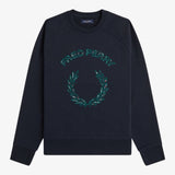 Fred Perry Tartan Applique Sweatshirt - Navy
