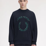 Fred Perry Tartan Applique Sweatshirt - Navy