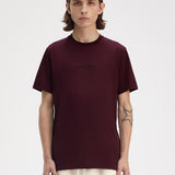Fred Perry Embroidered T-Shirt - Oxblood