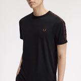 Fred Perry Contrast Tape Ringer T-Shirt - Black