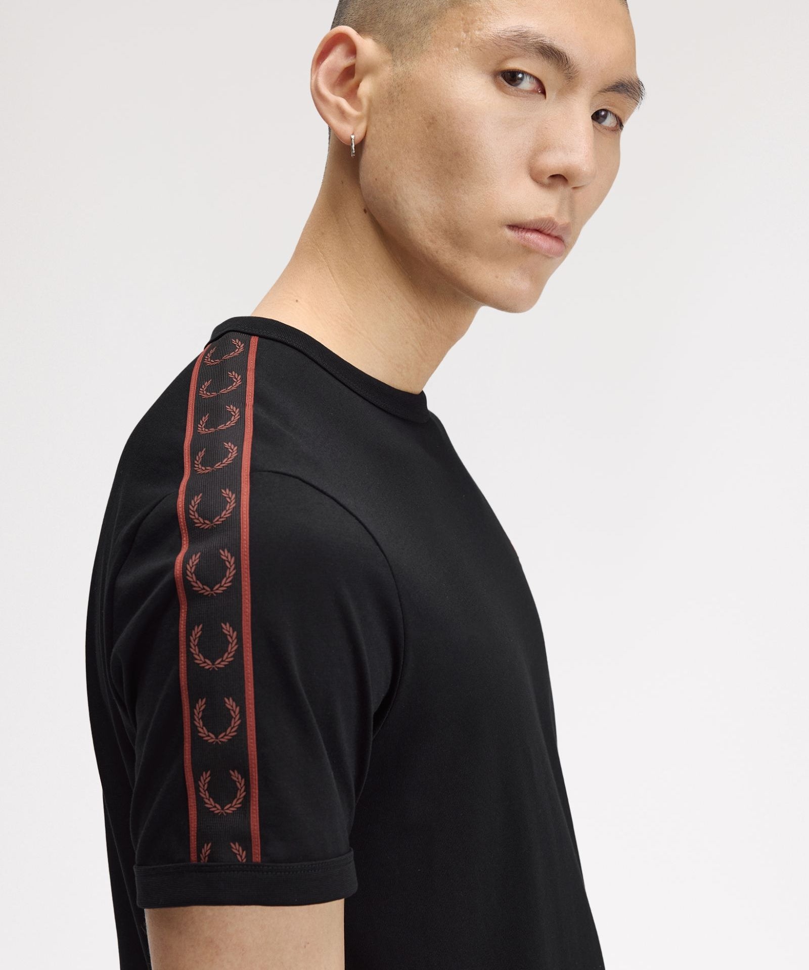 Fred Perry Contrast Tape Ringer T-Shirt - Black
