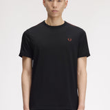 Fred Perry Contrast Tape Ringer T-Shirt - Black