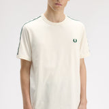 Fred Perry Contrast Tape Ringer T-Shirt - Ecru/Sport Green