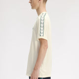 Fred Perry Contrast Tape Ringer T-Shirt - Ecru/Sport Green