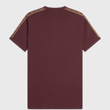 Fred Perry Contrast Tape Ringer T-Shirt - Oxblood/Champagne