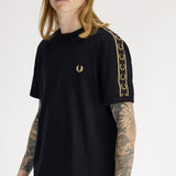 Fred Perry Contrast Tape Ringer T-Shirt - Black/Champagne