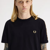 Fred Perry Contrast Tape Ringer T-Shirt - Black/Champagne