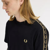 Fred Perry Contrast Tape Ringer T-Shirt - Black/Champagne