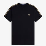 Fred Perry Contrast Tape Ringer T-Shirt - Black/Champagne