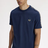 Fred Perry Contrast Tape Ringer T-Shirt - Tennis Blue/Champagne