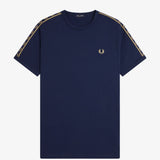 Fred Perry Contrast Tape Ringer T-Shirt - Tennis Blue/Champagne