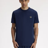 Fred Perry Contrast Tape Ringer T-Shirt - Tennis Blue/Champagne