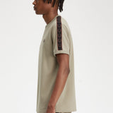 Fred Perry Contrast Tape T-Shirt - Warmgrey/Brick
