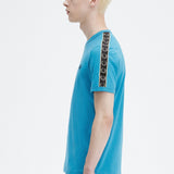 Fred Perry Contrast Tape T-Shirt - Runway Bay Ocean/Warm Grey