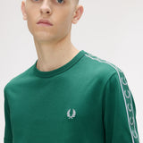 Fred Perry Contrast Tape Ringer T-Shirt - Sport Green