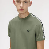 Fred Perry Contrast Tape T-Shirt - LW Green/Black