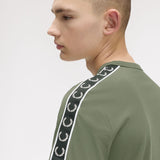Fred Perry Contrast Tape T-Shirt - LW Green/Black