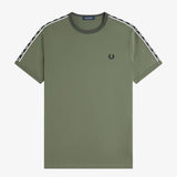 Fred Perry Contrast Tape T-Shirt - LW Green/Black