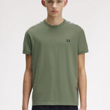 Fred Perry Contrast Tape T-Shirt - LW Green/Black