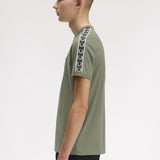 Fred Perry Contrast Tape T-Shirt - LW Green/Black