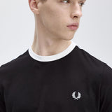 Fred Perry Taped Ringer T-Shirt - Black