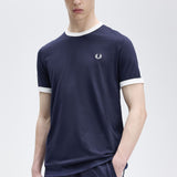 Fred Perry Taped Ringer T-Shirt - Navy