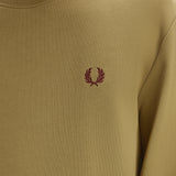 Fred Perry Crew Neck Sweatshirt - Bronze/Ecru/Oxblood
