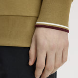 Fred Perry Crew Neck Sweatshirt - Bronze/Ecru/Oxblood