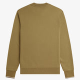 Fred Perry Crew Neck Sweatshirt - Bronze/Ecru/Oxblood