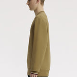 Fred Perry Crew Neck Sweatshirt - Bronze/Ecru/Oxblood