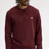 Fred Perry Crew Neck Sweatshirt - Bordeaux/Ecru