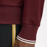 Fred Perry Crew Neck Sweatshirt - Bordeaux/Ecru
