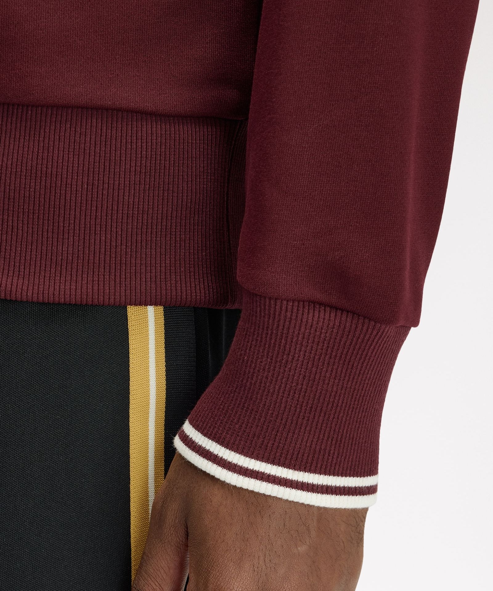 Fred Perry Crew Neck Sweatshirt - Bordeaux/Ecru