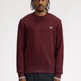 Fred Perry Crew Neck Sweatshirt - Bordeaux/Ecru