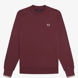 Fred Perry Crew Neck Sweatshirt - Bordeaux/Ecru