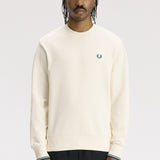 Fred Perry Crew Neck Sweatshirt - Ecru/Midnight Blue