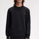 Fred Perry Crew Neck Sweatshirt - Black/Shadedstone